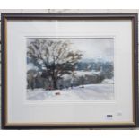 JOHN STEVENSON WATERCOLOUR WINTER SCENE