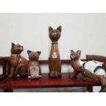 QUANTITY OF WOODEN CATS