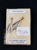 9 CARAT GOLD AND DIAMOND EARRINGS