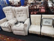 2 RECLINING ARMCHAIRS AND 2 OTHERS