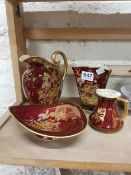 4 PIECES OF CARLTONWARE ROUGE ROYALE
