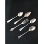 BAG OF SILVER SPOONS AND FORKS