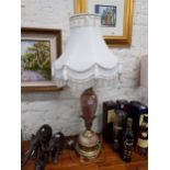 MARBLE AND BRASS LAMP