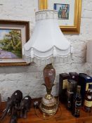 MARBLE AND BRASS LAMP