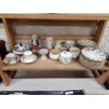 SHELF LOT OF CHINA TO INCLUDE SHELLEY AND BELLEEK