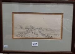 PENCIL SKETCH - CARLINGFORD BAY 28 OCT 1819 - 10.5" X 5.5"