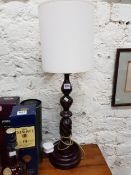 WOODEN BARLEY TWIST LAMP
