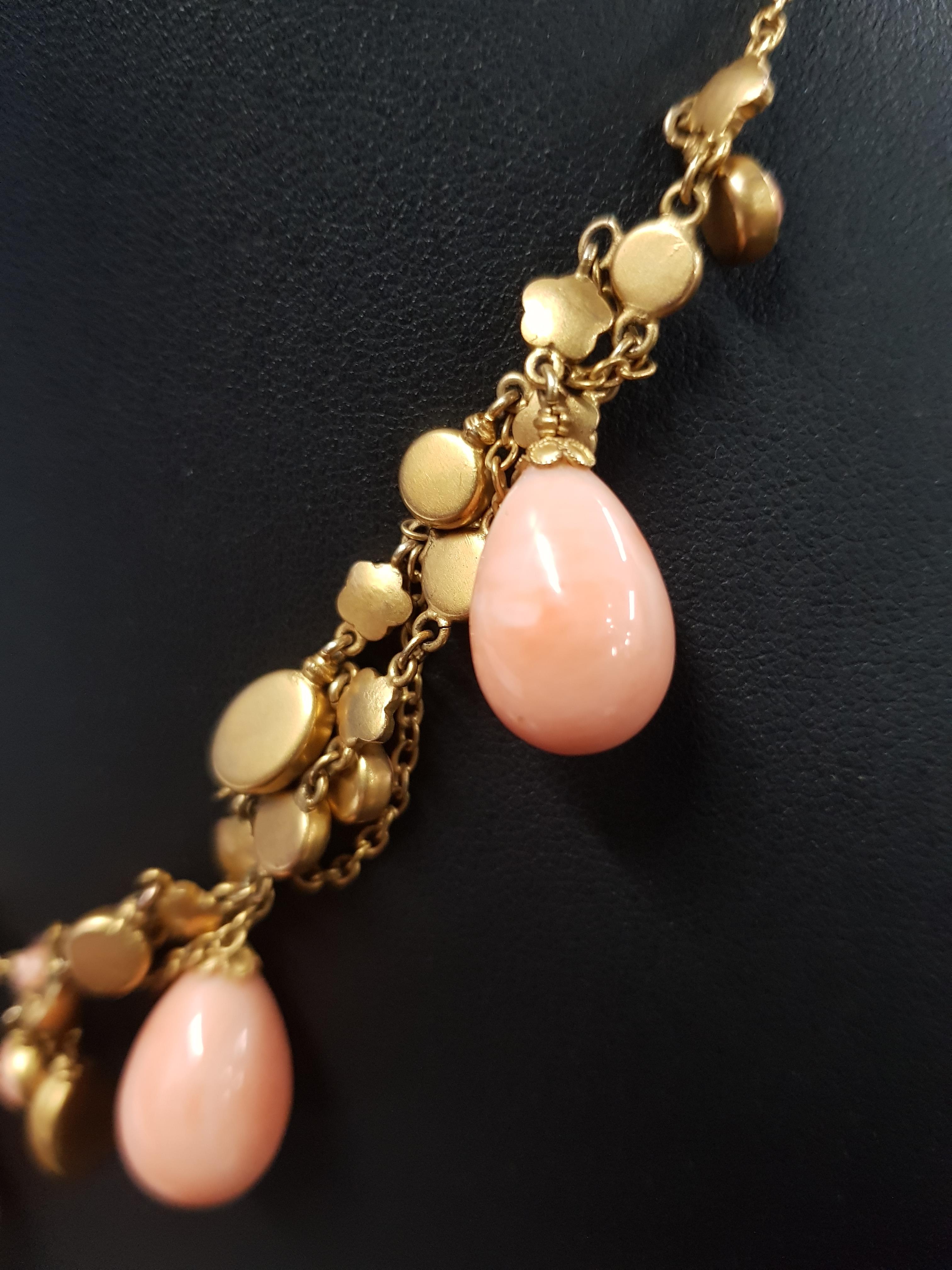 18 CARAT GOLD AND CORAL NECKLACE TOTAL WEIGHT 30.3G - Image 3 of 4