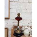 VICTORIAN RUBY OIL LAMP