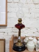 VICTORIAN RUBY OIL LAMP