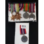 SET OF WW2 MEDALS AND 1 OTHER
