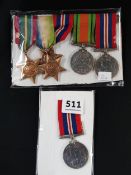 SET OF WW2 MEDALS AND 1 OTHER