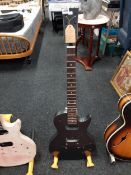 METALLIC GREY ELECTRIC GUITAR FOR RESTORATION UNKNOWN MAKE COMES WITH A BOX OF PARTS