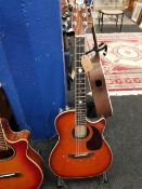 HOHNER THINLINE PROFESSIONAL SEMI ACOUSTIC GUITAR (ELECTRICS ARE NOT WORKING)