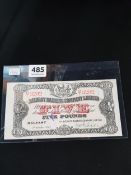 £5 BANKNOTE - BELFAST BANKING COMPANY LTD 2ND OCTOBER 1942