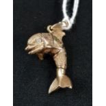 9 CARAT GOLD STAMPED ARTICULATED MULTI-JEWELLED FISH PENDANT 5.8 GRAMS