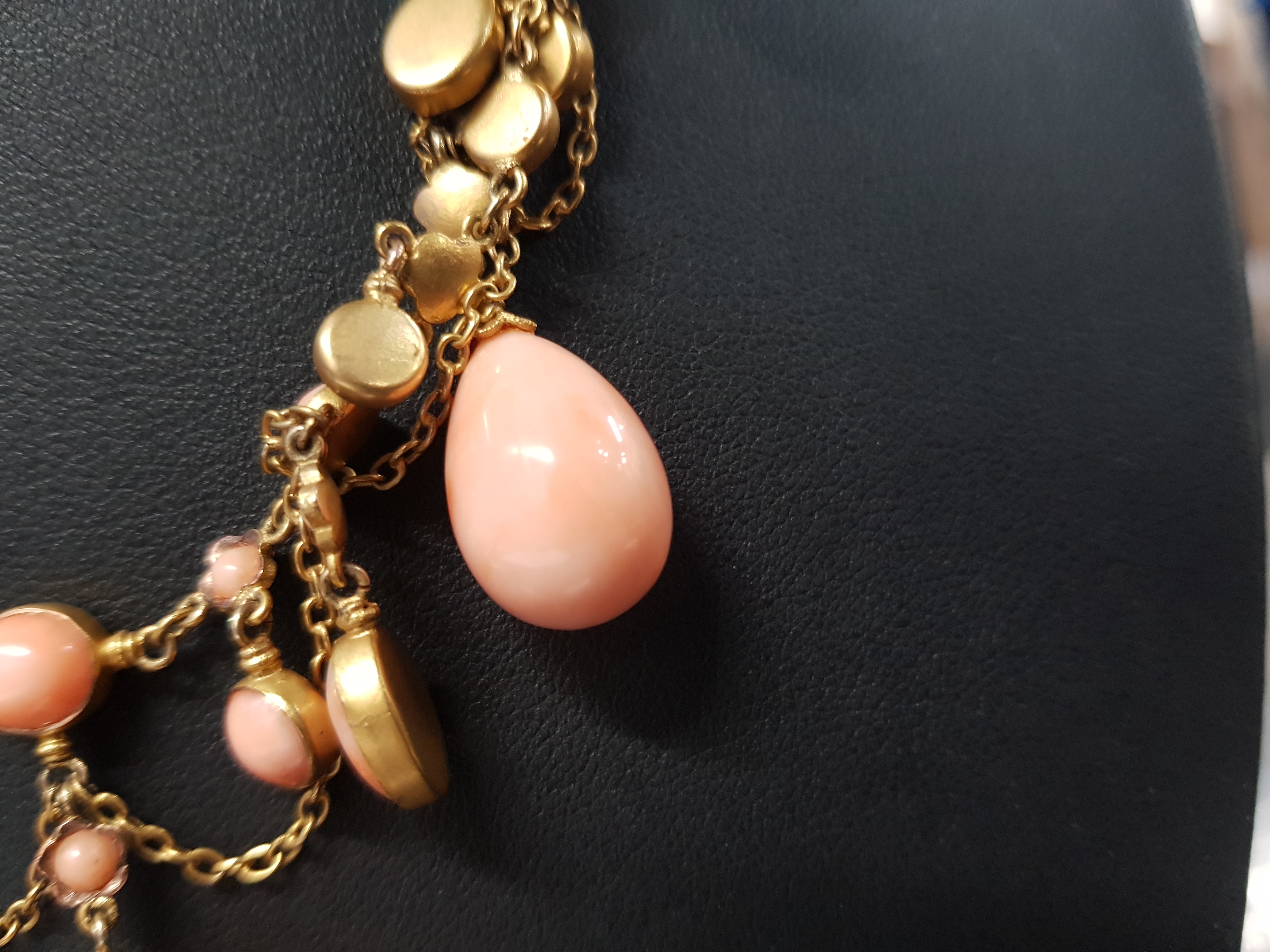 18 CARAT GOLD AND CORAL NECKLACE TOTAL WEIGHT 30.3G - Image 4 of 4