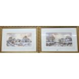 PAIR OF WATERCOLOURS - WINTER SCENES SIGNED ISOBEL CASTLE