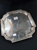 HEAVY SILVER SALVER. PERFECT CONDITION. HALLMARKED. APPROXIMATELY 592 GRAMS