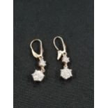 PAIR OF 9 CARAT GOLD AND DIAMOND EARRINGS