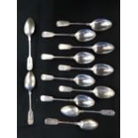 SET OF 12 SILVER TEASPOONS - SHEFFIELD 1898-99 BY WALKER AND HALL CIRCA 228G