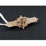 ANTIQUE 9 CARAT GOLD LOVERS BROOCH 2.1G