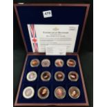 COMPLETE CASED SET OF COINS - KINGS AND QUEENS OF THE UK