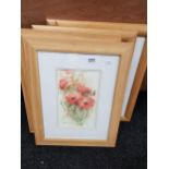 5 FRAMED WATERCOLOURS STILL LIFE SIGNED SAWELL