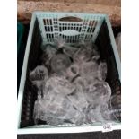 BOX OF CUT GLASS AND OTHER GLASSWARE