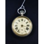 OMEGA NO.1,364,368 SWISS MADE POCKET WATCH - GOING. MISSING A SECOND HAND. IMPORTED BY EDWARD