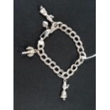 SILVER BRACELET WITH SILVER HAWARIAN THEMED CHARMS