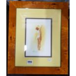 ARTS AND CRAFTS FRAMED WATERCOLOUR NUDE BY LIAM DELANEY