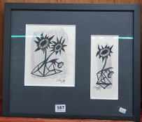 PEN AND INK ABSTRACT FLOWERS - COLIN MIDDLETON