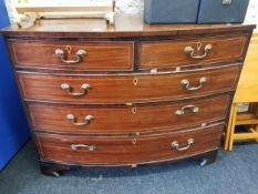 Georgian bow fronted chest of drawers