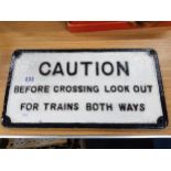 ORIGINAL CAST IRON RAILWAY SIGN