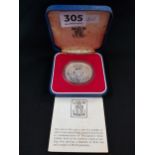 SILVER GILBRALTAR TWENTYFIVE PENCE COIN IN BOX WITH CERTIFICATE