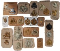 QUANTITY OF MILITARY BADGES AND BUTTONS ALL BRITISH 1. LEICESTERSHIRE YEOMANRY - ONE BRASS, ONE