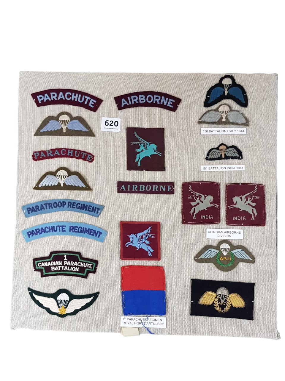 SHEET OF PARACHUTE REGIMENT BADGES