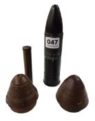 1. ONE EARLY BATTON ROUND (DISCHARGED) WITH ORIGINAL PROTECTIVE AND CASING 2. OIL BOTTLE CARRIED
