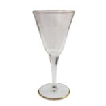 LEAD CRYSTAL WHITE WINE GLASS FROM ADOLF HITLER'S PERSONAL TABLE SERVICE AT THE BERGHOF