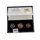 1988 GOLD PROOF £2 COIN SOVERIEGN & HALF SOVEREIGN SET