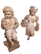 2 STONE GARDEN ORNAMENTS