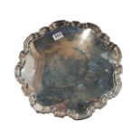 SOLID SILVER ANTIQUE SALVER APPROX 920G