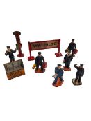 ANTIQUE LEAD RAILWAY FIGURES (9)