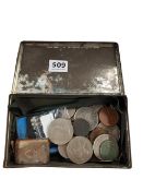 TIN OF VARIOUS COINS