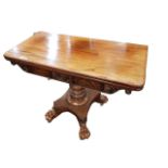 VICTORIAN TURNOVER LEAF TABLE WITH CLAW FEET