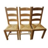 3 CHAIRS PINE AND STOOL