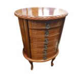 OVAL 6 DRAWER CHEST OF DRAWERS