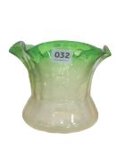 ANTIQUE GREEN OIL LAMP SHADE