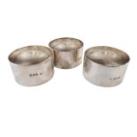 3 SILVER NAPKIN RINGS